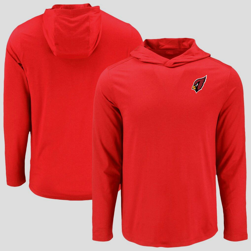 Men 2026 NFL Arizona Cardinals Hooded long sleeved T-shirt red 06